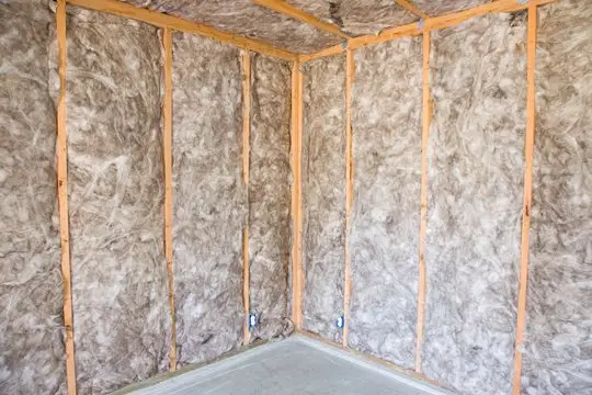 Batt insulation installed in a framed wall