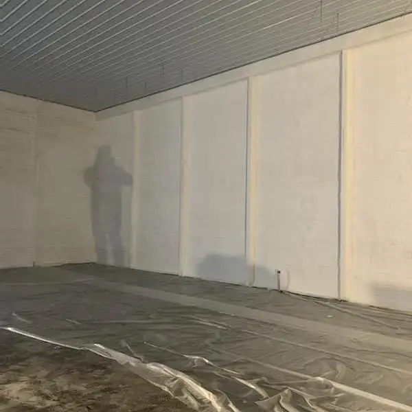 Closed-cell spray foam on commercial interior walls
