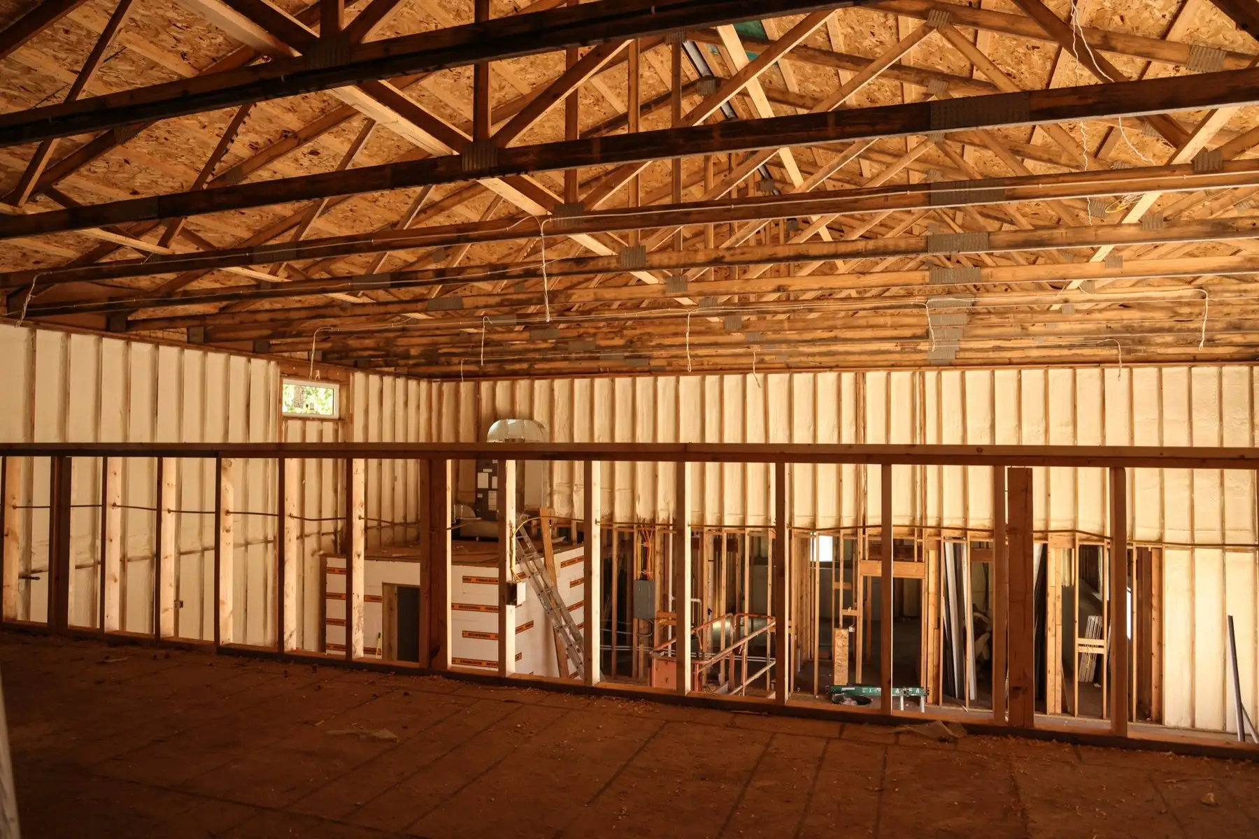 Spray foam inside a pole barn